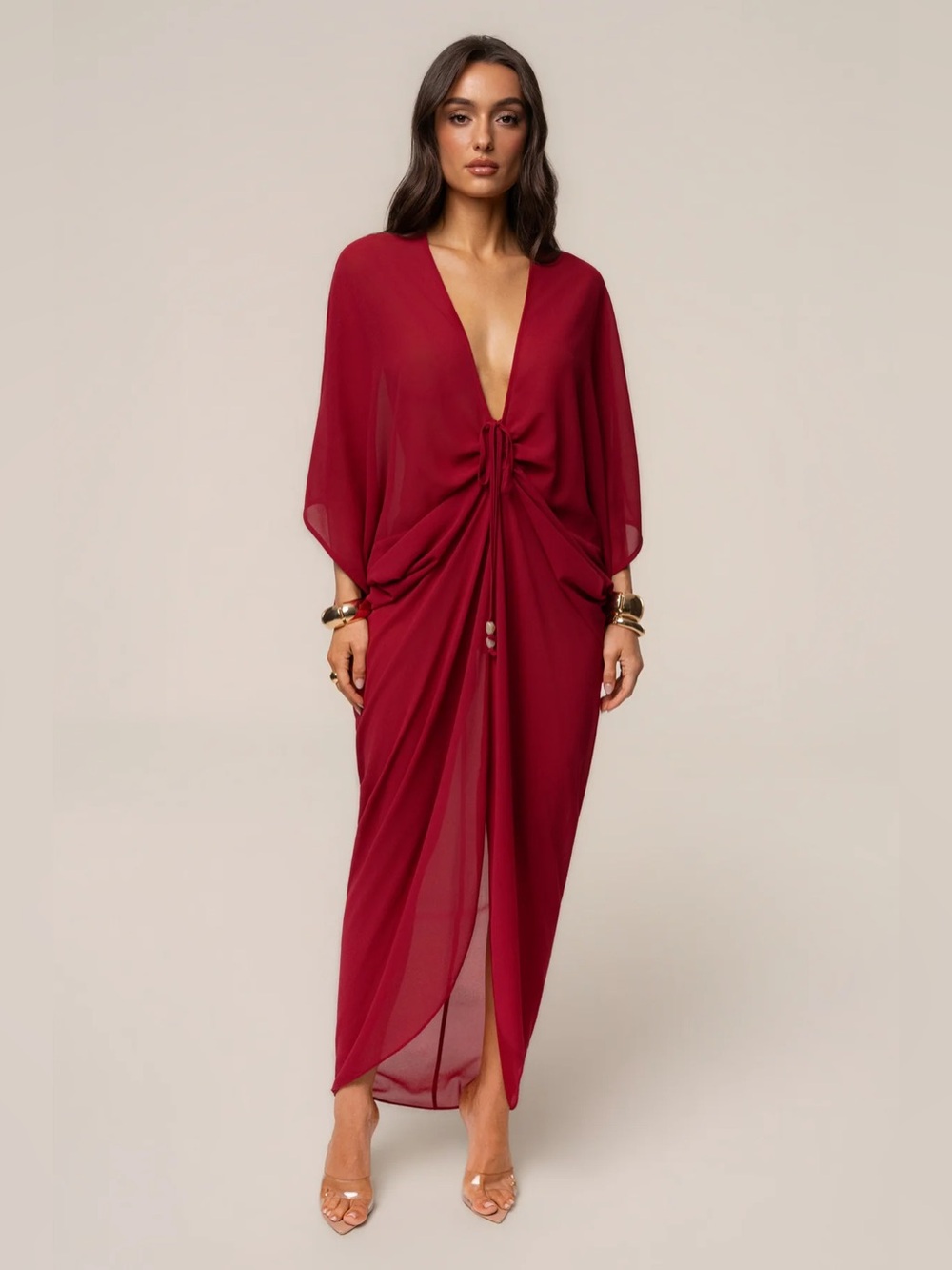 Jluxlabel Berry Longer Days Cover Up Dress